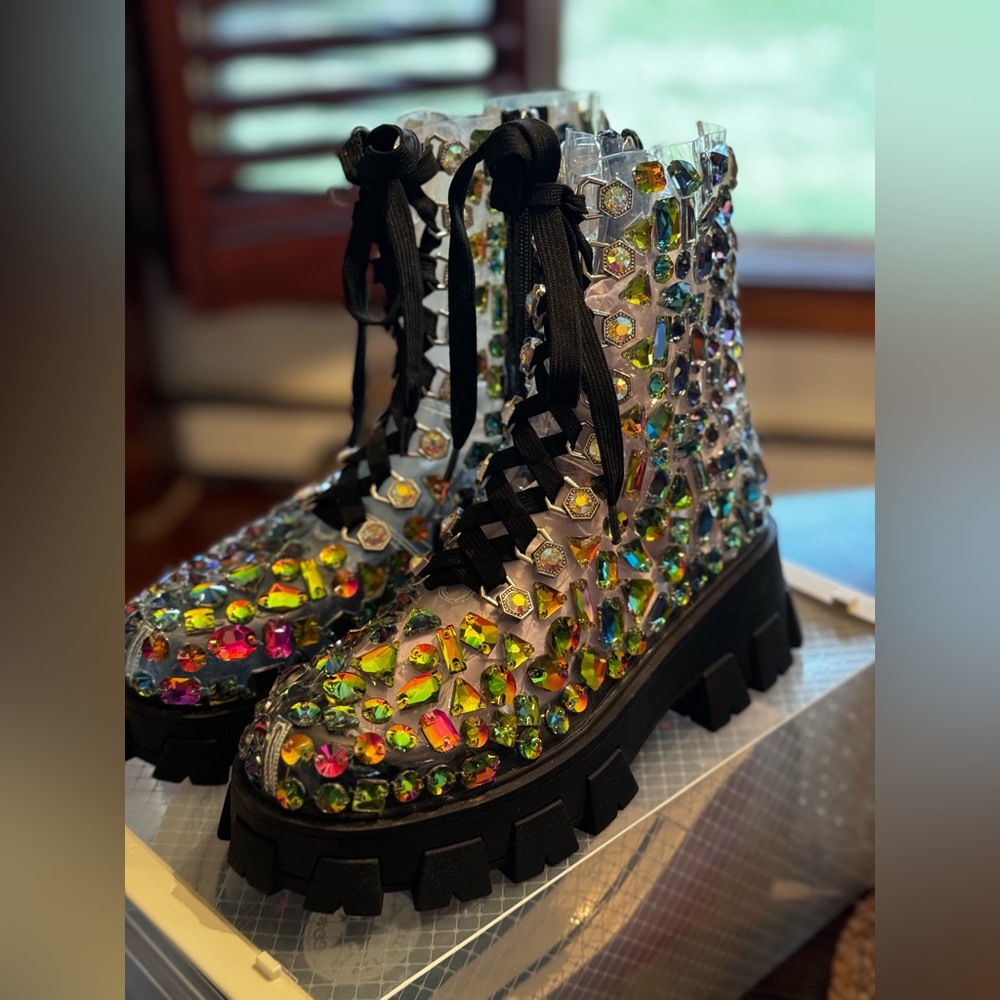Dolls Kill Gem Combat Boots